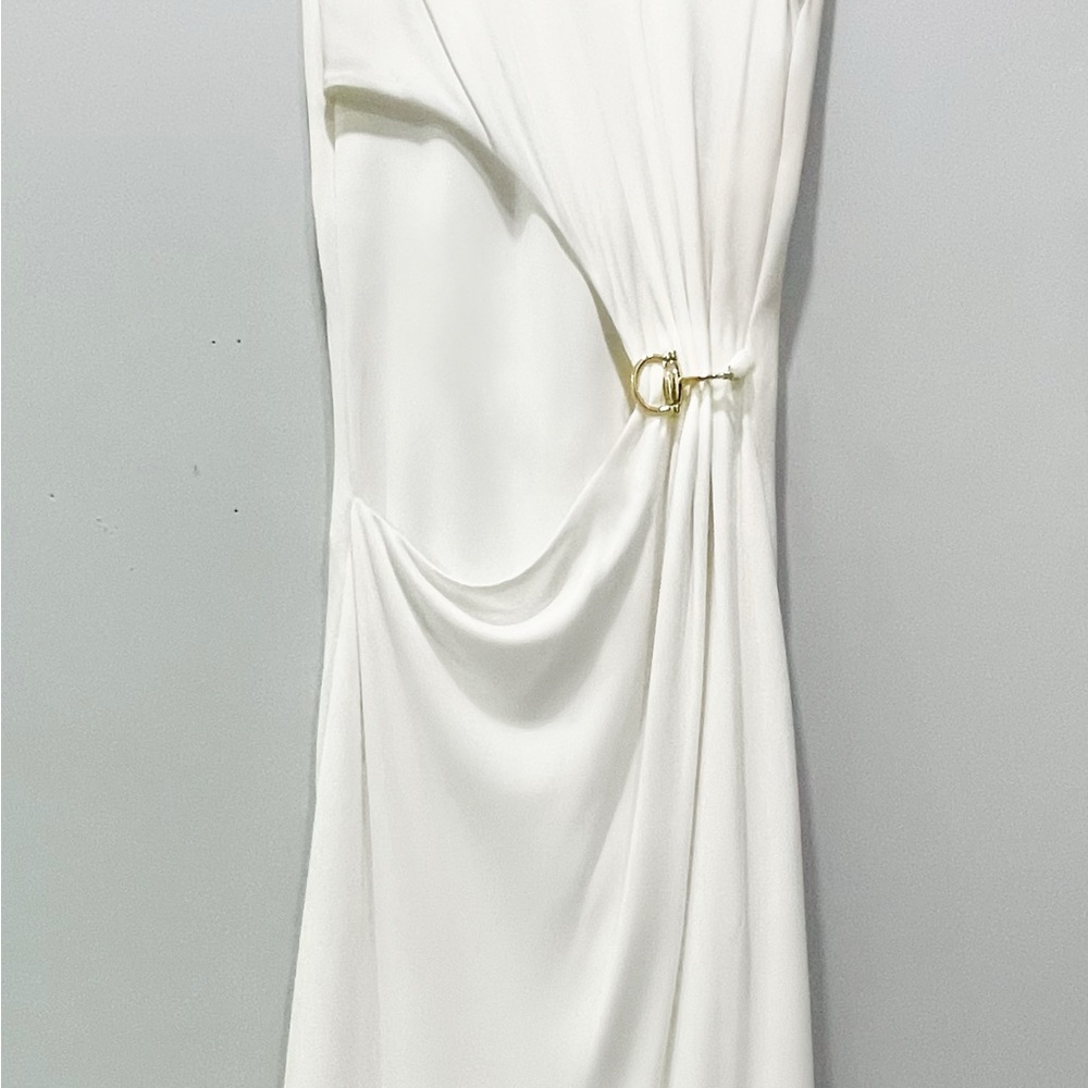 Gucci $2200 White Bodycon Dress with Gold Horsebit Detail